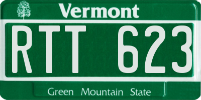 VT license plate RTT623