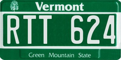 VT license plate RTT624
