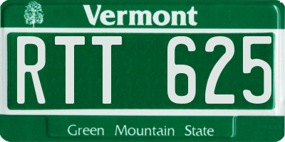 VT license plate RTT625