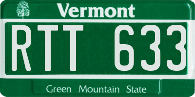 VT license plate RTT633