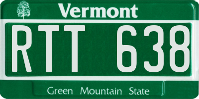 VT license plate RTT638