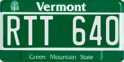 VT license plate RTT640