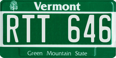 VT license plate RTT646