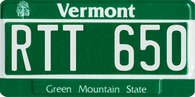VT license plate RTT650