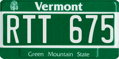 VT license plate RTT675
