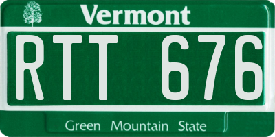 VT license plate RTT676