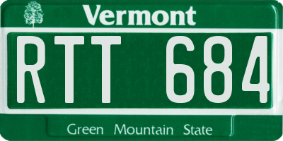 VT license plate RTT684
