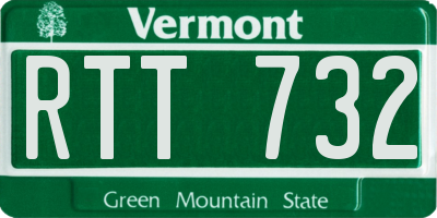 VT license plate RTT732
