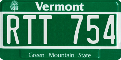 VT license plate RTT754