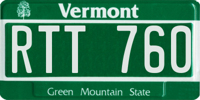 VT license plate RTT760