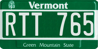VT license plate RTT765