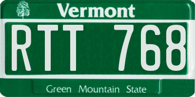VT license plate RTT768
