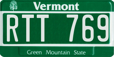 VT license plate RTT769