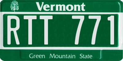 VT license plate RTT771