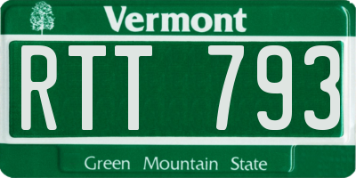 VT license plate RTT793