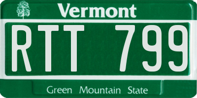 VT license plate RTT799