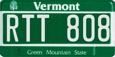 VT license plate RTT808