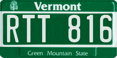 VT license plate RTT816