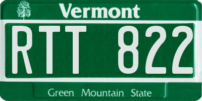 VT license plate RTT822