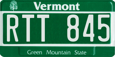 VT license plate RTT845