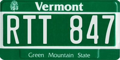 VT license plate RTT847