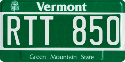 VT license plate RTT850