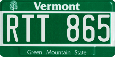 VT license plate RTT865