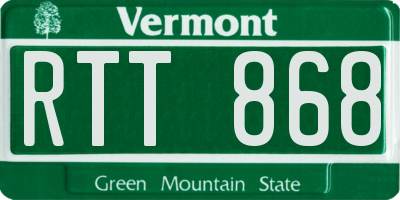 VT license plate RTT868