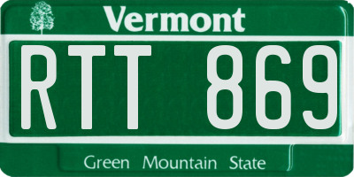 VT license plate RTT869
