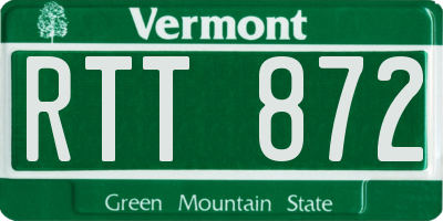 VT license plate RTT872