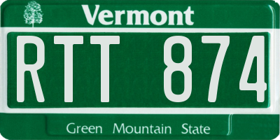 VT license plate RTT874