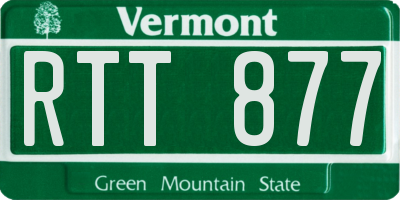 VT license plate RTT877
