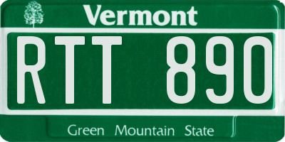 VT license plate RTT890
