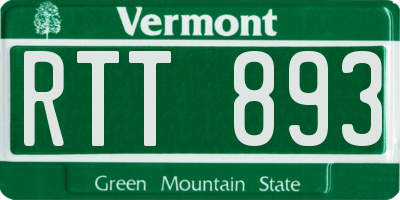VT license plate RTT893