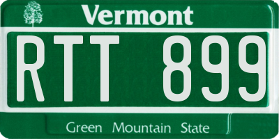 VT license plate RTT899