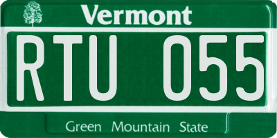 VT license plate RTU055