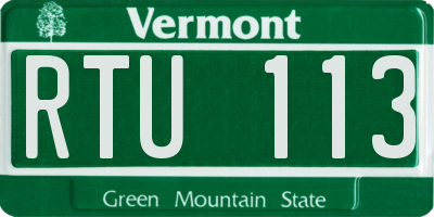 VT license plate RTU113