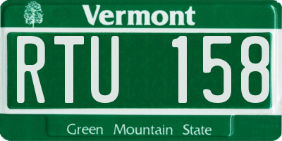 VT license plate RTU158