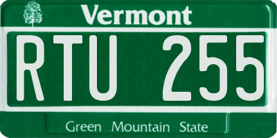 VT license plate RTU255