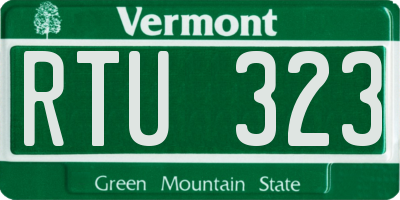 VT license plate RTU323