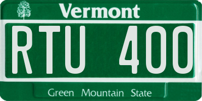 VT license plate RTU400