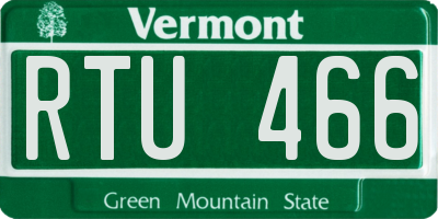 VT license plate RTU466