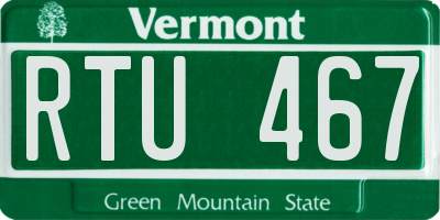 VT license plate RTU467