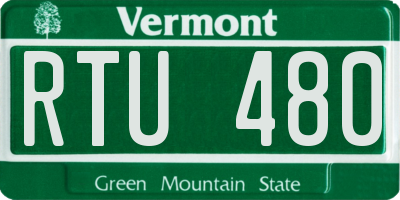 VT license plate RTU480