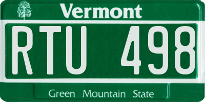 VT license plate RTU498
