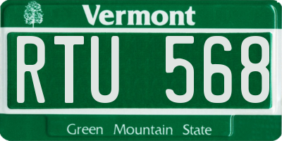 VT license plate RTU568