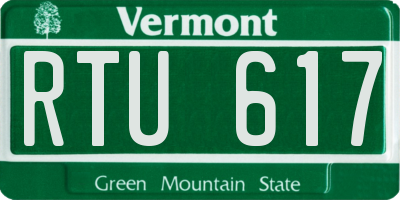 VT license plate RTU617