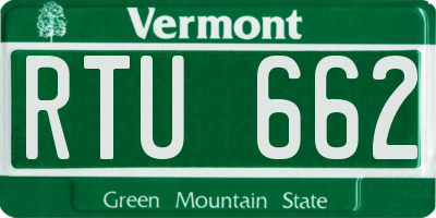 VT license plate RTU662