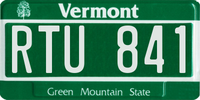 VT license plate RTU841