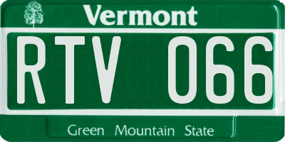 VT license plate RTV066